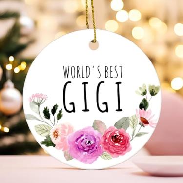 Imagem de Qeheb Ornamento Gigi, enfeites de Natal para pendurar na avó para decoração de festa de árvore de Natal, os melhores presentes para vovó de netos, os melhores enfeites decorativos Gigi do mundo