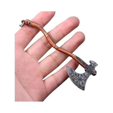Imagem de Chaveiro Kratos Machado Leviathan God of War Pingente Espadas Lâminas 