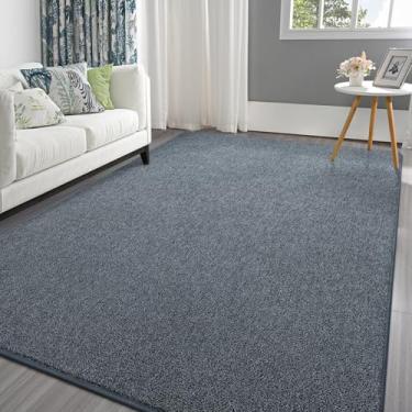 Imagem de Pettop Tapetes de área azul marinho 12 x 18 cm para sala de estar, quarto, tapete de espuma viscoelástica espessa, moderno, minimalista, super macio, para meninos e meninas, tapetes antiderrapantes e