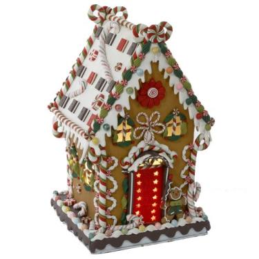 Imagem de Kurt Adler J3579 Decoração de casa iluminada com massa de argila e doces, 33 cm