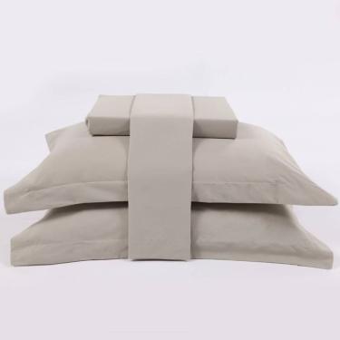 Imagem de Jogo De Cama Queen Essential 200 Fios 100% Algodão 4 Peças Bege