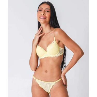 Imagem de Calcinha Fio Dental String Renda Marisa-83150, Amarelo, GG