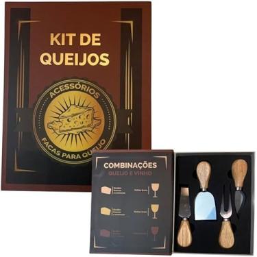 Imagem de Kit para Queijo 4 Peças Fromelier com Caixa Criativa – Facas e Espátula Sortidas