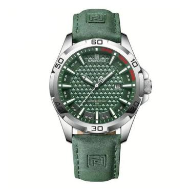 Imagem de Relógio masculino Naviforce 8023 Verde Couro