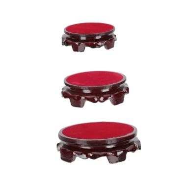Imagem de YYBOES 3 peças base redonda de madeira suprimentos de jardim moldura de vaso de flores rack de vaso de flores suporte de vaso de plantas vaso de plantas vaso de suculentas suporte de vaso de flores