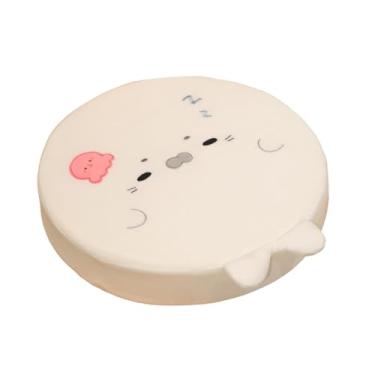 Imagem de MotiveTech Almofada de assento em espuma viscoelástica com capa lavável, ideal para cadeiras de escritório, com estampa de desenho animado, perfeita para sala de, Branco Sonolento