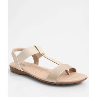 Imagem de Sandália Feminina Rasteira Tiras Modare-12042, Bege, 37