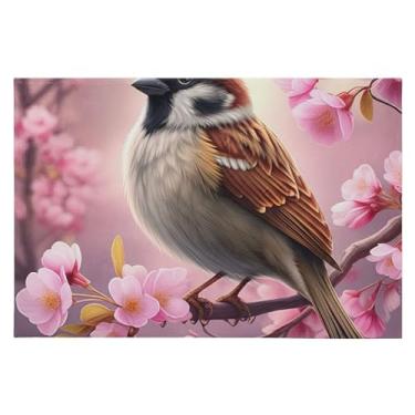 Imagem de CEBUGI Tapete de área 60 x 90 cm macio lavável tapete antiderrapante com suporte de borracha tapetes de área de pássaros para sala de estar, quarto, decoração de casa