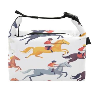 Imagem de STAYTOP Lancheira de corrida de cavalos com fivela de alça, lancheira isolada para meninos e meninas, lancheira térmica para trabalho escolar