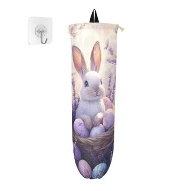 Imagem de xigua Suporte de plástico para saco de plástico de coelhinho da Páscoa com cordão, pacote com 2, organizador de sacolas de supermercado reutilizável para bolsas, meias, roupas íntimas e gravatas