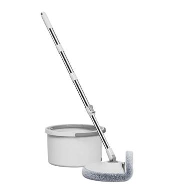 Imagem de Limpeza Residencial Separação de Manchas Sem Lavagem à Mão Mop Giratório com Balde 2 Cabeças Algodão para Eficiente