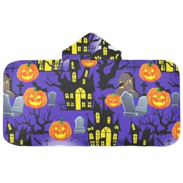 Imagem de Burbuja Toalha de banho com capuz de laço rosa para crianças, toalha de praia de pelúcia macia absorvente para chá de meninas e meninos 3-10 anos, 61 x 127 cm