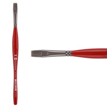 Imagem de Pincel Borciani Bonazzi Unico Silver Synthetic Series 811, Flat 8 - Pincel de cabo médio feito à mão na Itália, sem crueldade, acrílico, óleo, aquarela, precisão elástica