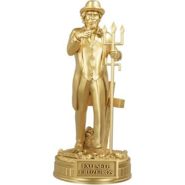 Imagem de Estátua Exu Sete Cruzeiros Umbanda Candomblé (Cor Ouro)