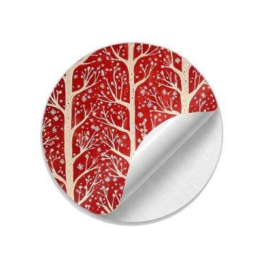 Imagem de Adesivos Redondos Natalinos 25 Unidades Para Presentes E Decoração - Tamanho 50x50cm