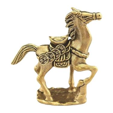 Imagem de Figuras de cavalo, design de moeda dourada de latão, estátua de cavalo de ano novo chinês | para ano novo lunar de 2026, Natal, aniversário, férias, casa, sala de estar, escritório, lembrança