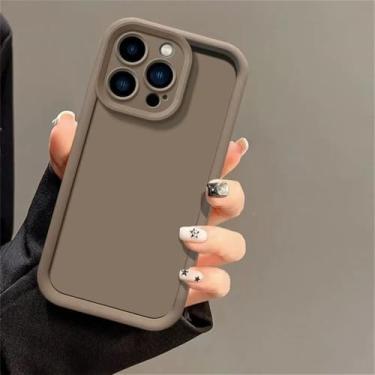 Imagem de Capa protetora de silicone para câmera de iPhone 11, 12, 13, 14, 15, 16 Pro Max Plus Mini Xr Xs 7 8 Plus, marrom, para iPhone 16