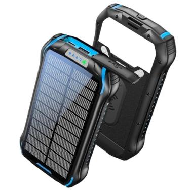 Imagem de POWER BANK Solar 26800mAh USB-C Resiliente À Água - Recarga Sustentável em Azul Marinho