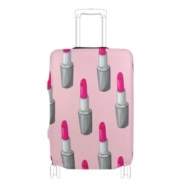 Imagem de Joisal Batons cinza macio rosa protetor de bagagem capas de mala laváveis especiais presentes de viagem manga de bagagem, P, serve para capa de 45-50 cm, Batons cinza rosa macio, XL 29-32 in, Capa de