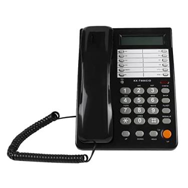 Imagem de Cocoarm Telefone Fixo Com Fio Telefone Residencial de Mesa Com DTMF FSK Modo Duplo 16 Tons de Chamada Registros de Chamadas Display LCD para Casa Escritório Parede Mesa