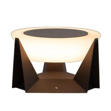 Imagem de CMOLVUR Luminária de pilar de portão, lâmpada de coluna externa LED solar, parede de pátio, decoração de paisagem à prova d'água para porta, lanterna de estigma, para villa, luz de gramado