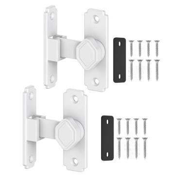 Imagem de SecureLatch Fechadura de porta de celeiro flip de 90 graus, trava pequena de ângulo reto, travas de porta deslizante para armários, banheiro, celeiro, galpão, jardim, janela - ferragens de segurança e