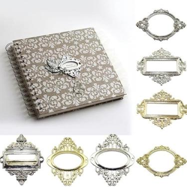 Imagem de 5 pçs/conjunto retrô caixa de gaveta armário móveis ferro metal etiqueta moldura alça arquivo nome cartão titular (D-bronze)