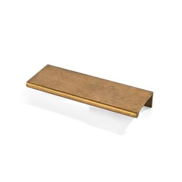 Imagem de khtumeware Pacote com 2 furos de 96 mm (3-3/10.2 cm) furo central bronze antigo borda dedo puxador sólido gaveta tratamento hardware puxador dedo cozinha quarto penteadeira gaveta ferragens