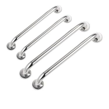 Imagem de Barra Alça Corrimão de Apoio Inox Banheiro Idoso 60cm 40cm Não Enferruja Segurança Para Sua Família, Durable Inox Material Resists Humidity in Brazilian Bathrooms(2 Barra de 60CM e 2 de 40CM)