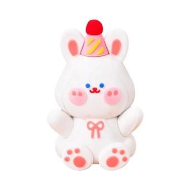 Imagem de Topo De Bolo Coelho Rosa Para Festa De Aniversário De 1 Ano De Meninas