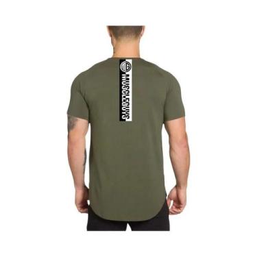 Imagem de Camiseta Masculina Slim Fit De Algodão Respirável Para Academia E Corr