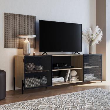 Imagem de Rack Tv 70''Cm 2 Portas 2 Nichos Hanover/Preto