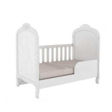 Imagem de Berço Mini Cama 2 Em 1 Elô Móveis Peroba Branco Brilho