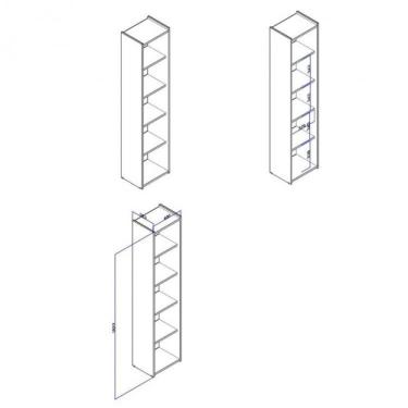 Imagem de Estante Livreiro 4 Prateleiras Esm206 Retrô Movelbento Branco