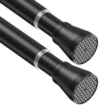 Imagem de Trilho de cortina de teto, trilho de cortina, suporte de teto/varão de cortina de chuveiro montado na parede, trilho de cortina dourado dobrável para trailer, banheiro, garagem (montagem na parede