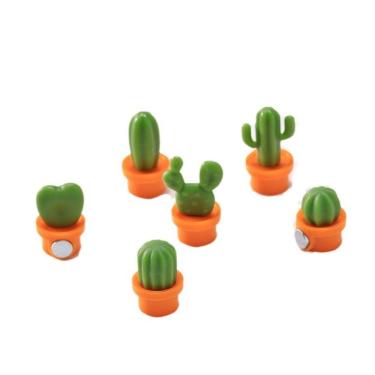 Imagem de Imãs de geladeira, 6 unidades/lote, simulações de cactus anime para crianças