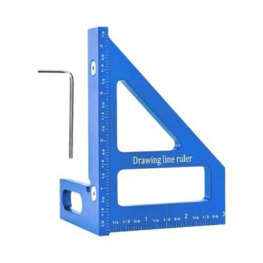 Imagem de 45 graus 90 graus Régua De Medição Multiângulo De Alumínio, Esquadro E