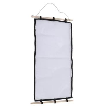 Imagem de Asixxsix Organizador de Joias Suspensas de Madeira, Suporte de Pulseira de Colar de Brinco de Tecido de Malha Com 20 Bolsos para Pinos Pendurados Brincos Grampos de Cabelo, Rack de