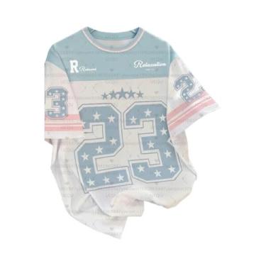 Imagem de Camiseta Gráfica De Verão plus Size Para Homens E Mulheres Com Estampa