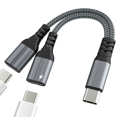 Imagem de Adaptador de fone de ouvido USB C Splitter (2 em 1) para iPhone 17 16 15 Pro Max carregador tipo C, conector de áudio, cabo auxiliar de carregamento duplo para Apple Fast Multi Port Car Headset para