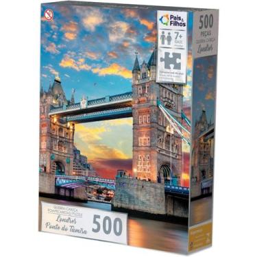 Imagem de Quebra-Cabeça 500p Londres Ponte do Tâmisa Pais e Filhos
