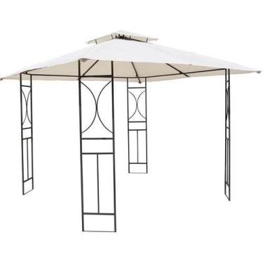 Imagem de Gazebo Importado - Alta Sofisticacao - Aco - Bege - 3x3m, Branco