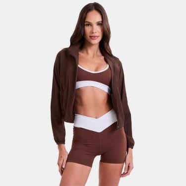 Imagem de Shorts Rowa Manu Cit Joja Feminino, Marrom, G