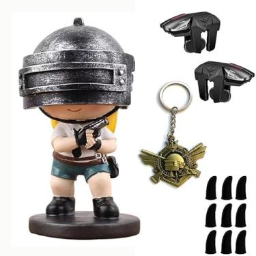 Imagem de Mikirini Estátua de guerreira feminina de 9 cm Deco L2R2 Mobile Gaming Gatilhos e mangas de dedo, compatível com PUBG/Fortnitee/Call of Duty (feminino)