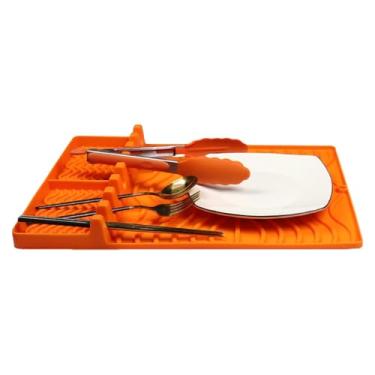 Imagem de Tapete de silicone para grelha, tapete de ferramentas de grelha de silicone - Tapete porta-utensílios para churrasco,Esteira lateral da prateleira, almofada macia da grade para o contador exterior da