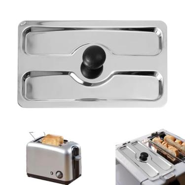 Imagem de Substituição da tampa da torradeira, tampa de aço inoxidável, 2, tampa da máquina de fazer pão de cozinha, acessórios de peça de máquina de sanduíche