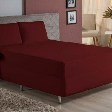 Imagem de Jogo de Cama Casal Nobre 3 Peças Luva de Box 55cm de Altura Malha 100%