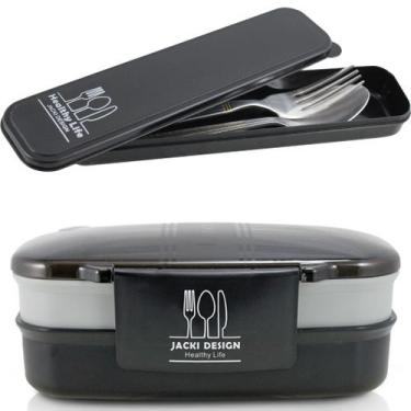 Imagem de Pote Marmita 2 Andares fecho Hermético 1200ml livre de BPA com Divisor