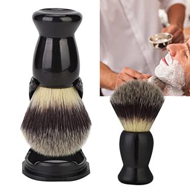 Imagem de Conjunto de Pincel e Suporte para Barba Ferramenta Barbear Aumento Espuma Experiência Confortável Remoção Cabo Ergonômic