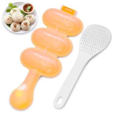 Imagem de Molde de bola de arroz com espátula – moldes de arroz pegajosos faça você mesmo molde de bola grande ferramenta de cozinha para fazer bolas de arroz com mini colher de arroz – Agite